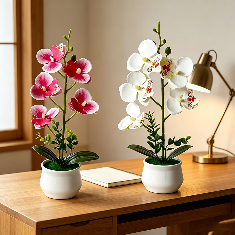 Bonsai Garden Layout - 5 Flower Butterfly Orchid Simulated Bonsai