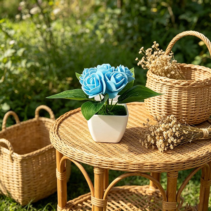 4pcs artificial 6 roses simula - Bonsai Garden Shop ulasan dan harga