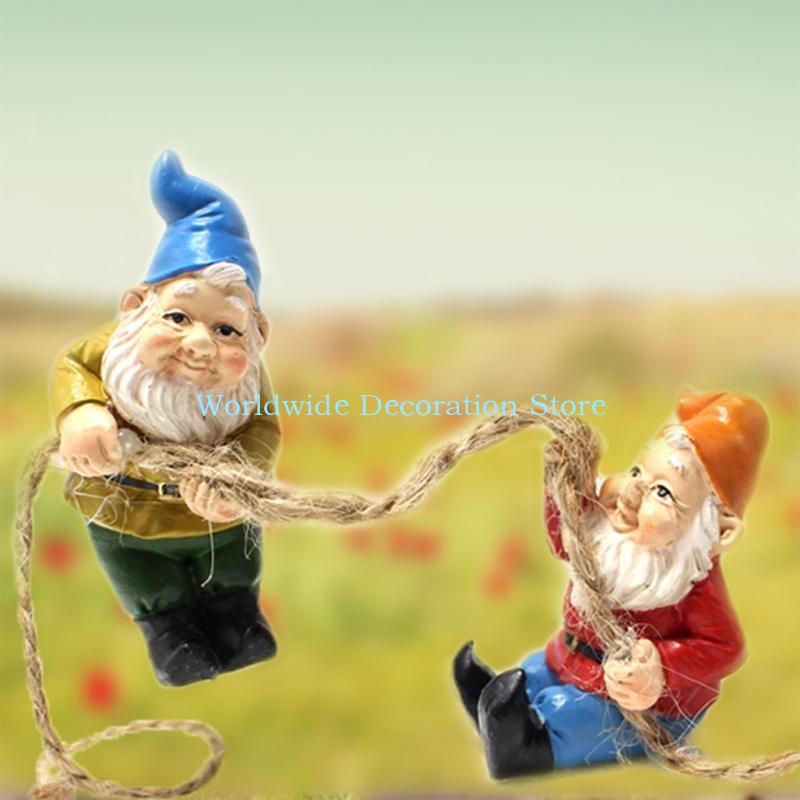 Q39B 4Pcs Dwarf Resin Figurine - Bonsai Garden Layout ulasan dan harga