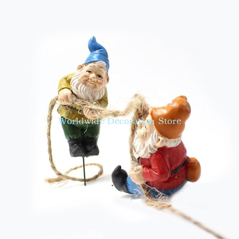 Q39B 4Pcs Dwarf Resin Figurine - Bonsai Garden Layout ulasan dan harga