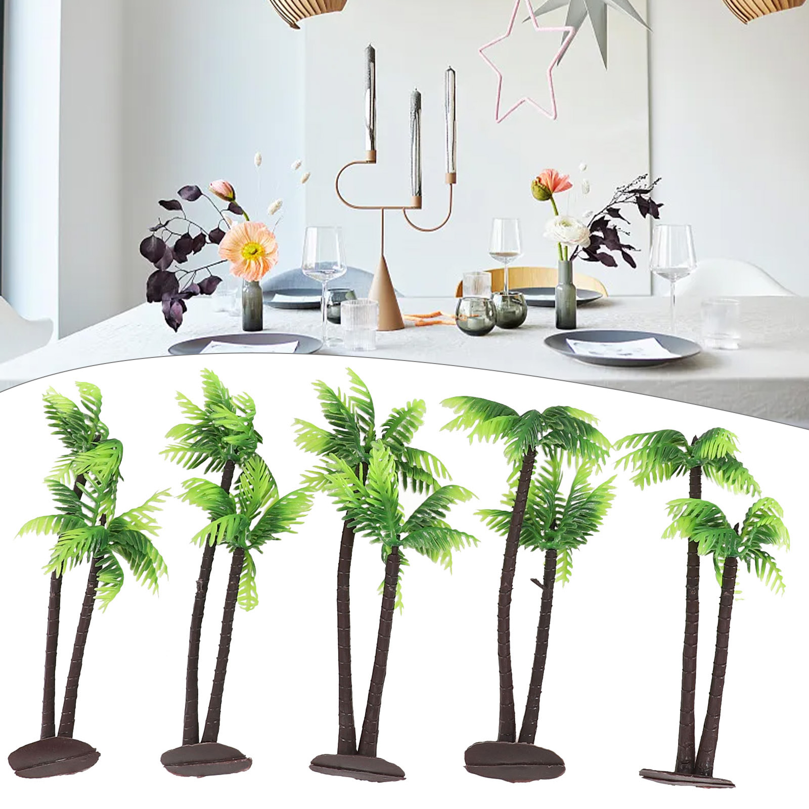 5Pcs Artisan-Inspired Coconut  - Bonsai Garden Layout ulasan dan harga